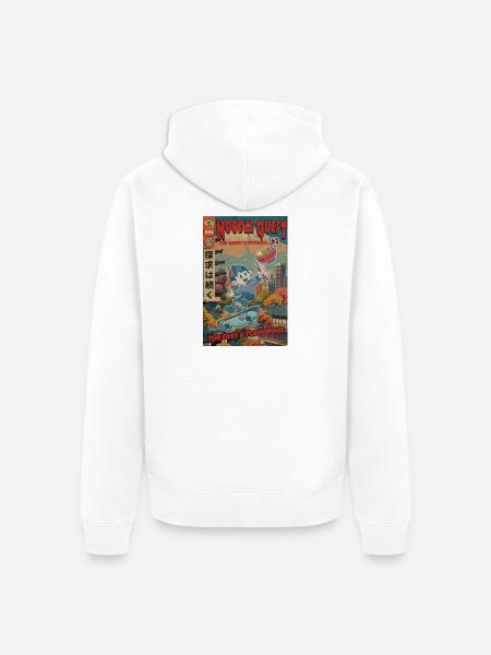 Retro Noodle Quest Comic - Unisex Premium Bio Zip Hoodie - Weiß