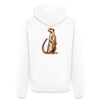 Meerkat - Unisex Premium Organic Zip Hoodie - white - Back - Thijin (182cm)