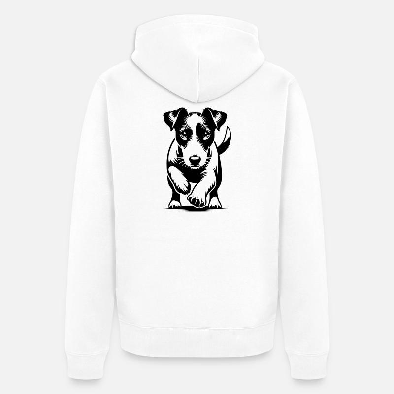 Jack Russell Terrier - Veste à capuche bio Premium Unisexe - blanc