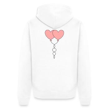 rosarotes Herz Herz rosa rot Geschenk Valentinstag - Unisex Premium Bio Zip Hoodie - Weiß - Hinten - Thijin (182cm)