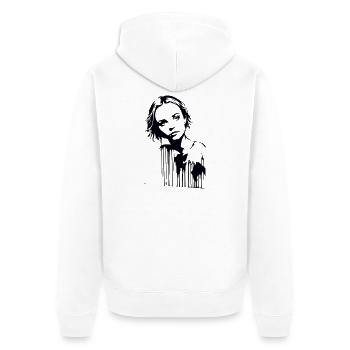 Juliette - Unisex Premium Bio Zip Hoodie - Weiß - Hinten - Thijin (182cm)