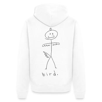 Oiseau. (lignes noires) (par Leni Riosa) - Veste à capuche bio Premium Unisexe - blanc - Dos - Thijin (182cm)