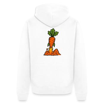 Carrot Launch Mode - Unisex Premium Organic Zip Hoodie - white - Back - Thijin (182cm)