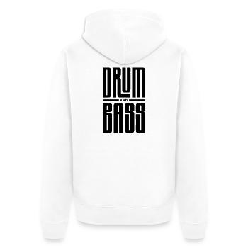 Drum and Bass Fette Typografie - Unisex Premium Bio Zip Hoodie - Weiß - Hinten - Thijin (182cm)