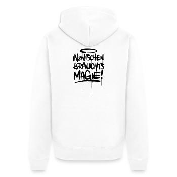 Magie Spruch Humor - Unisex Premium Bio Zip Hoodie - Weiß - Hinten - Thijin (182cm)