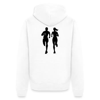 Marathon Runners Team Silhouette Marathon - Unisex Premium Organic Zip Hoodie - white - Back - Thijin (182cm)