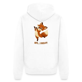 Lustiges Zitat mit dem Fuchs - Unisex Premium Bio Zip Hoodie - Weiß - Hinten - Thijin (182cm)