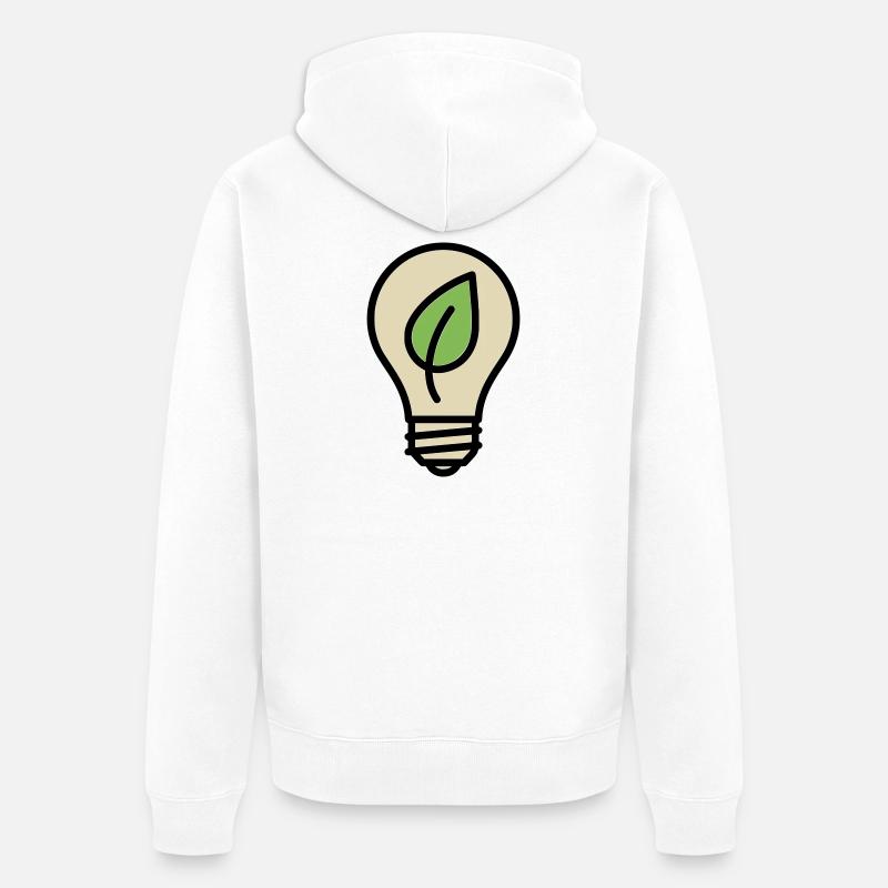 Idée de l’éco de feuilles d’ampoule - Veste à capuche bio Premium Unisexe - blanc