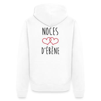 Ebony Wedding 78 Jahre Ehe - Unisex Premium Bio Zip Hoodie - Weiß - Hinten - Thijin (182cm)