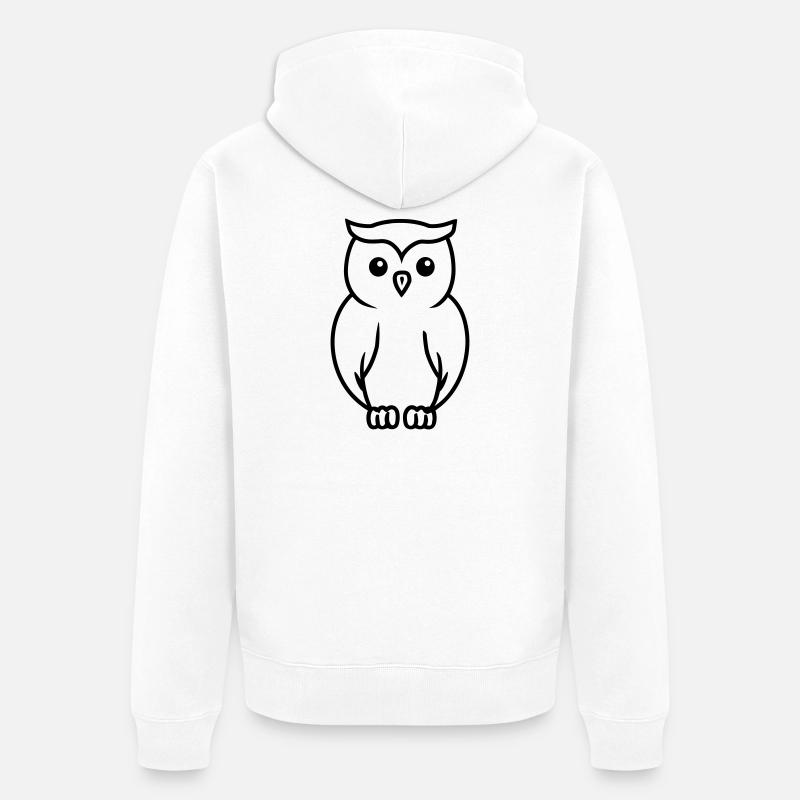 chouette - Veste à capuche bio Premium Unisexe - blanc
