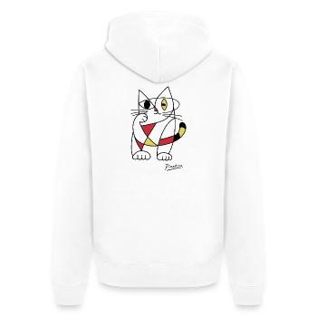 Picatsso - Unisex Premium Bio Zip Hoodie - Weiß - Hinten - Thijin (182cm)