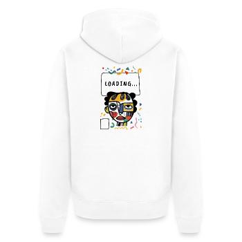 Chargement de l’illustration d’humeur abstraite - Veste à capuche bio Premium Unisexe - blanc - Dos - Thijin (182cm)