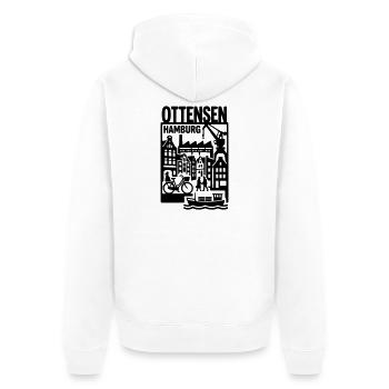 Hamburg Ottensen Retro  - Unisex Premium Bio Zip Hoodie - Weiß - Hinten - Thijin (182cm)