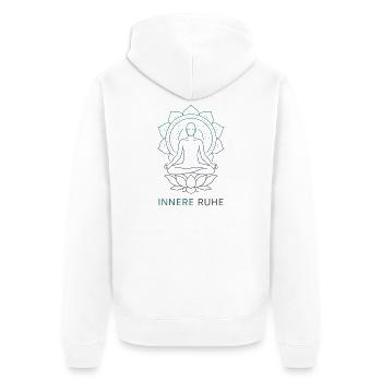 Innere Ruhe Lotus Meditation - Unisex Premium Bio Zip Hoodie - Weiß - Hinten - Thijin (182cm)