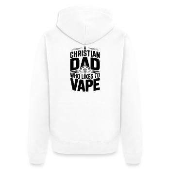 A Christian Dad Who Likes To Vape - Unisex Premium Organic Zip Hoodie - white - Back - Thijin (182cm)