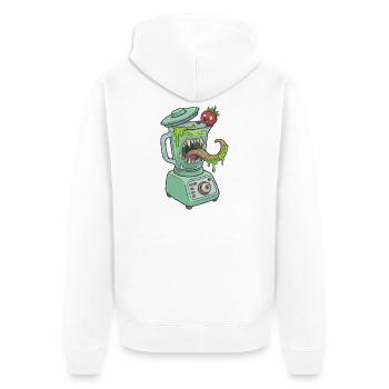 Monster Standmixer - Unisex Premium Bio Zip Hoodie - Weiß - Hinten - Thijin (182cm)