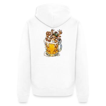 Wolpertinger Lustiges Bayerisches Fabelwesen - Unisex Premium Bio Zip Hoodie - Weiß - Hinten - Thijin (182cm)