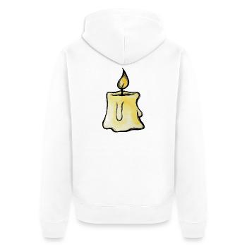 Goldenes Kerzenleuchten - Unisex Premium Bio Zip Hoodie - Weiß - Hinten - Thijin (182cm)