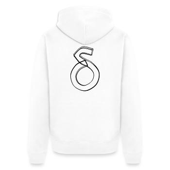 Griechischer Buchstabe Delta handgezeichnet - Unisex Premium Bio Zip Hoodie - Weiß - Hinten - Thijin (182cm)