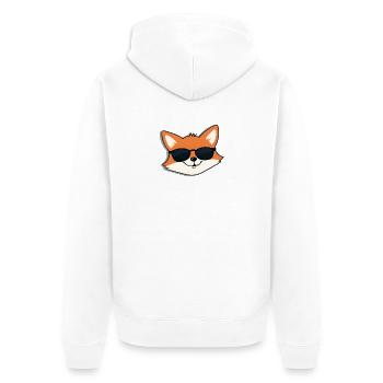Sonnen-Fuchs mit Sonnenbrille - Unisex Premium Bio Zip Hoodie - Weiß - Hinten - Thijin (182cm)