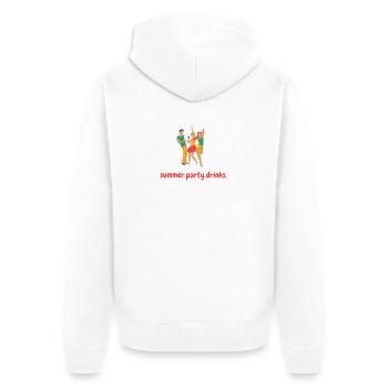 Été.fête.boissons - Veste à capuche bio Premium Unisexe - blanc - Dos - Thijin (182cm)