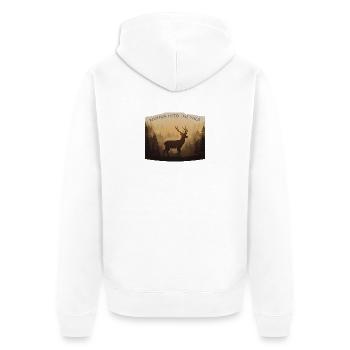 geboren zum Umherziehen - Unisex Premium Bio Zip Hoodie - Weiß - Hinten - Thijin (182cm)