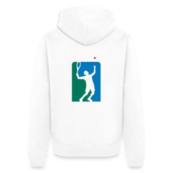 tennis_0809_3c - Unisex Premium Organic Zip Hoodie - white - Back - Thijin (182cm)