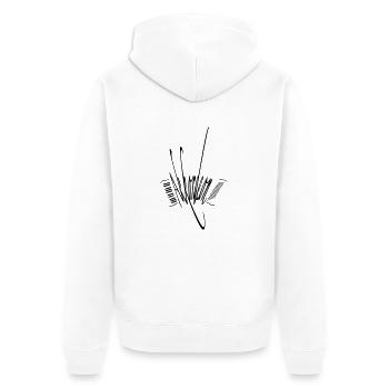 Akkordeon II - Unisex Premium Bio Zip Hoodie - Weiß - Hinten - Thijin (182cm)