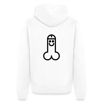 penis männchen - Unisex Premium Bio Zip Hoodie - Weiß - Hinten - Thijin (182cm)