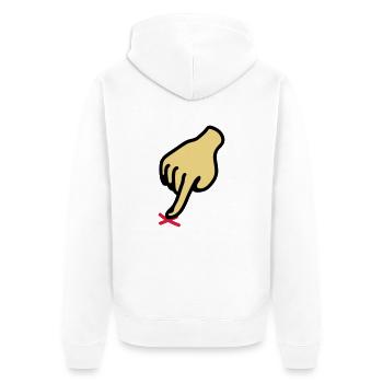 zeigen Kreuz - hier 3 - Unisex Premium Bio Zip Hoodie - Weiß - Hinten - Thijin (182cm)