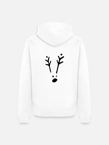 Rudolf 1c Xmas - Unisex Premium Bio Zip Hoodie - Weiß