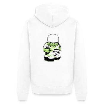 soldat camouflage guerre armée défense armée il - Veste à capuche bio Premium Unisexe - blanc - Dos - Thijin (182cm)