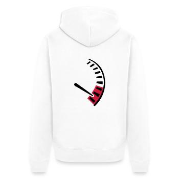 Tacho Geschwindigkeit - Unisex Premium Bio Zip Hoodie - Weiß - Hinten - Thijin (182cm)