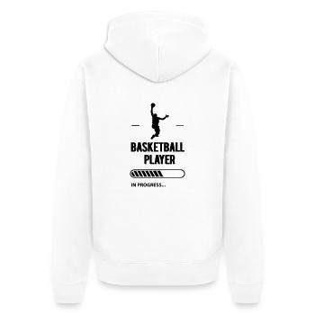 Basketball Player - Unisex Premium Bio Zip Hoodie - Weiß - Hinten - Thijin (182cm)