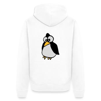 Pinguin - Unisex Premium Bio Zip Hoodie - Weiß - Hinten - Thijin (182cm)