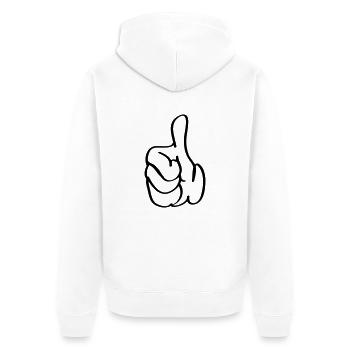 daumen_hoch_1 - Veste à capuche bio Premium Unisexe - blanc - Dos - Thijin (182cm)