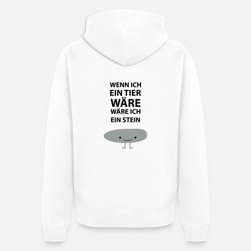 Sei ein Stein! - Unisex Premium Bio Zip Hoodie - Weiß