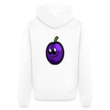 Happy Plum - Unisex Premium Bio Zip Hoodie - Weiß - Hinten - Thijin (182cm)