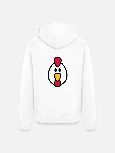 Chicken - Unisex Premium Organic Zip Hoodie - white