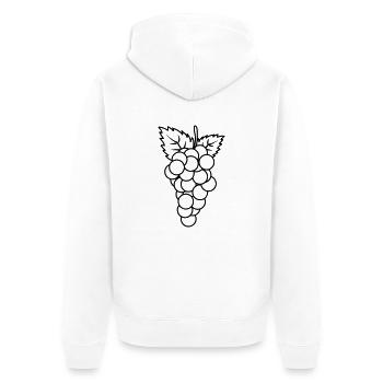 Weintrauben Obst Frucht - Unisex Premium Bio Zip Hoodie - Weiß - Hinten - Thijin (182cm)