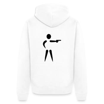 Tireur sportif - Veste à capuche bio Premium Unisexe - blanc - Dos - Thijin (182cm)