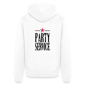 Partyservice / Party service (2c) - Unisex Premium Bio Zip Hoodie - Weiß - Hinten - Thijin (182cm)