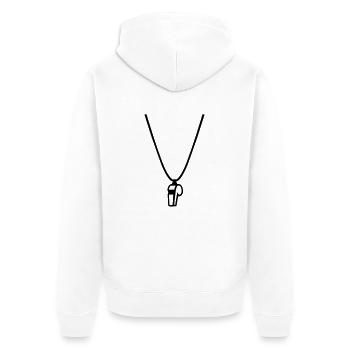Thunderer whistle - Unisex Premium Organic Zip Hoodie - white - Back - Thijin (182cm)
