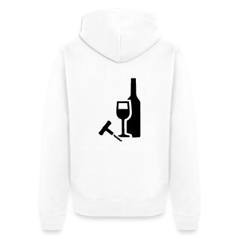 Wine - Unisex Premium Organic Zip Hoodie - white - Back - Thijin (182cm)
