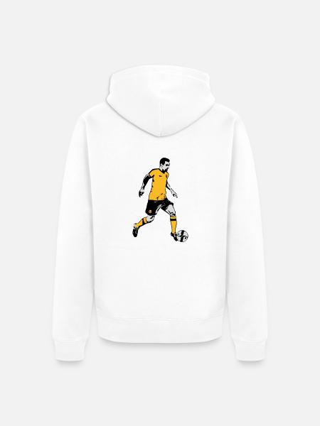 Fussball - Soocer - Unisex Premium Bio Zip Hoodie - Weiß