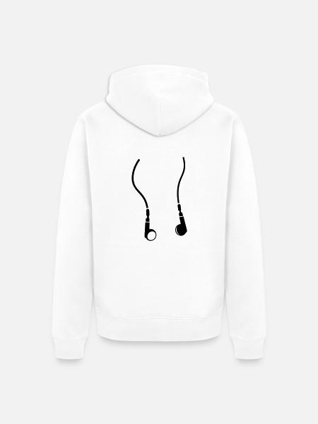 des écouteurs - Veste à capuche bio Premium Unisexe - blanc