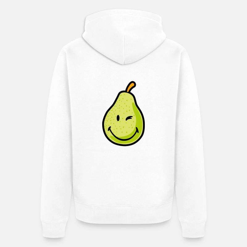 Smiley Pear - Veste à capuche bio Premium Unisexe - blanc