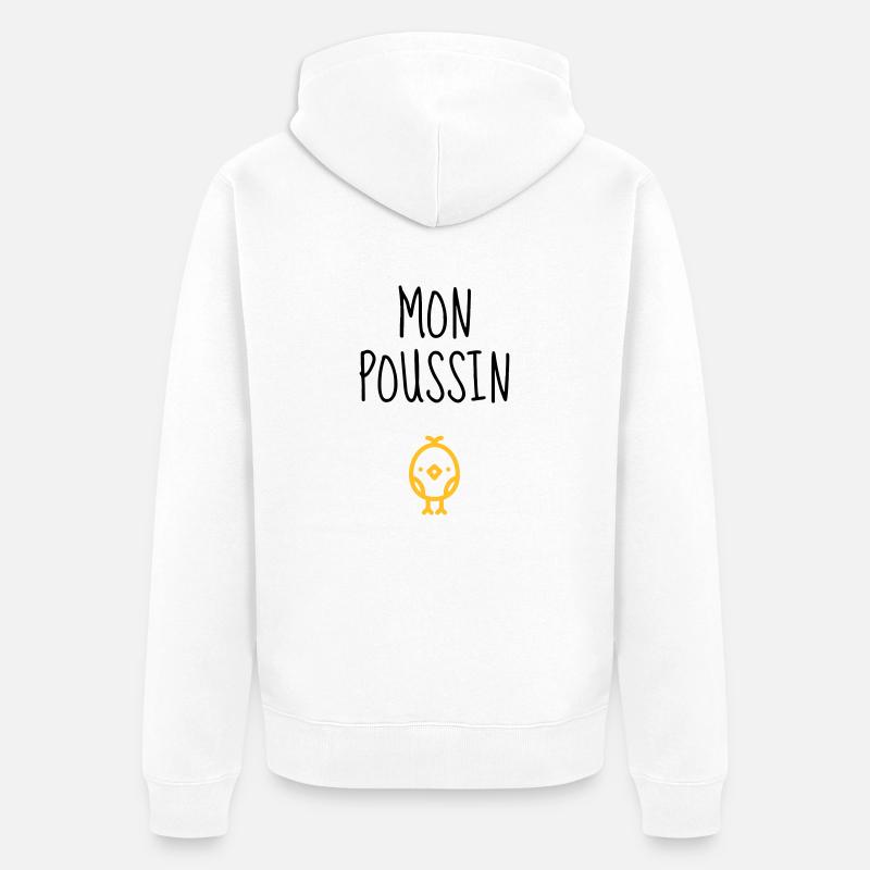 Mon Poussin - Bébé - Naissance - Amour - Famille - Veste à capuche bio Premium Unisexe - blanc