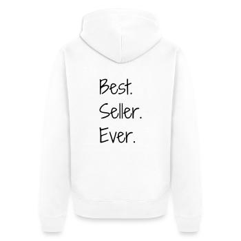 Vendeur / Vendeuse / Magasin / Métier / Job - Veste à capuche bio Premium Unisexe - blanc - Dos - Thijin (182cm)