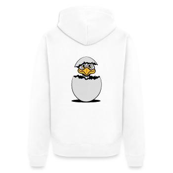 strauss emu küken ei schlüpft süss - Unisex Premium Bio Zip Hoodie - Weiß - Hinten - Thijin (182cm)
